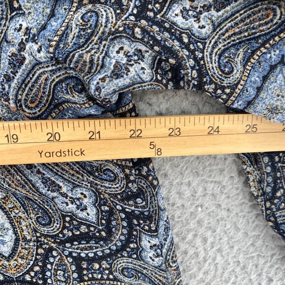 J Jill Top Womens Small Gray Multi Paisley Long Sleeve Tunic Button Up Collared - Picture 9 of 11